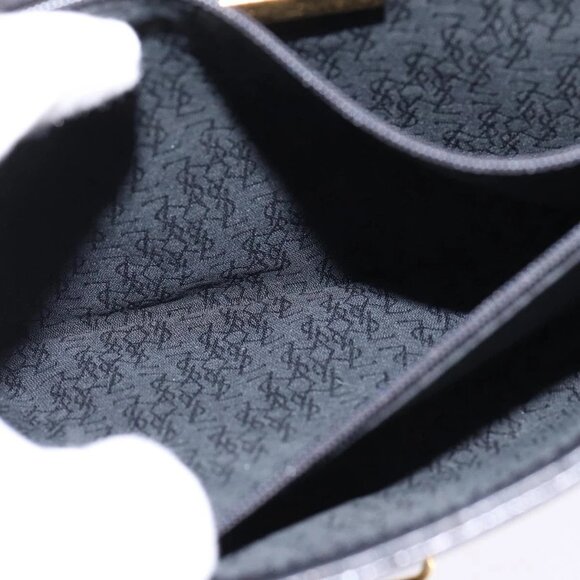 SAINT LAURENT Shoulder Bag Leather Black Gold Auth 148350 - Picture 12 of 16